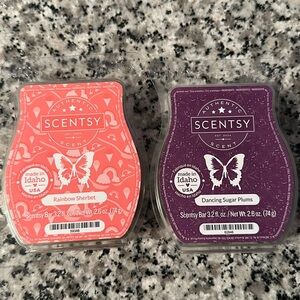 Rainbow sherbet wax and Dancing Sugar Plums wax bars